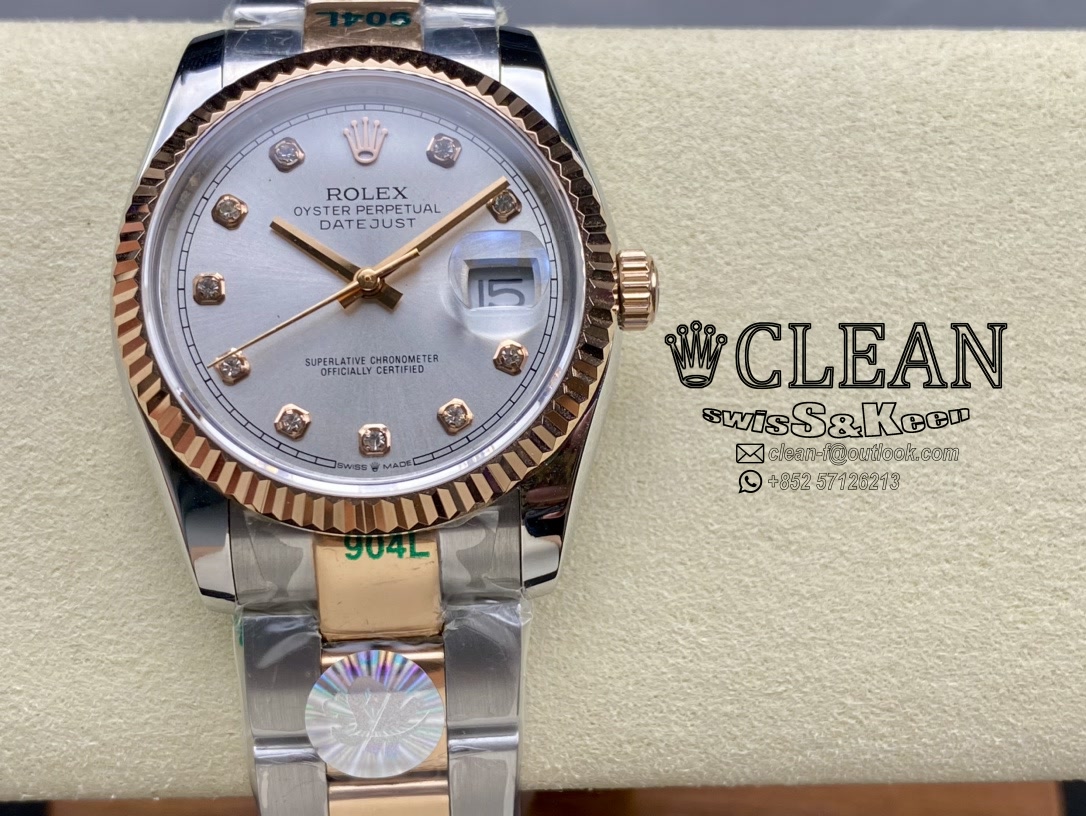 064c5d114fa42dfa7185af51a121754c ROLEX DATEJUST SILVER DIAL 36MM - Image 1