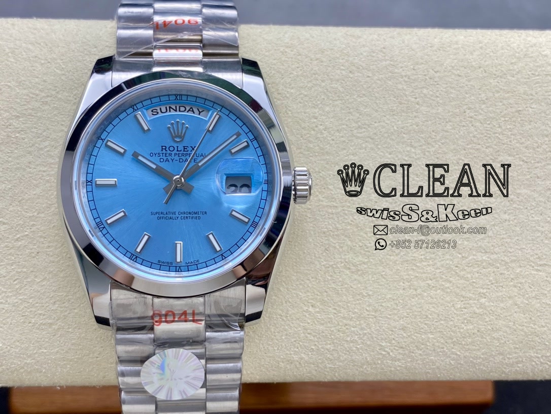 13398b768a1c032a1c3779945677c68a ROLEX DAY-DATE BLUE DIAL 36MM - Image 1