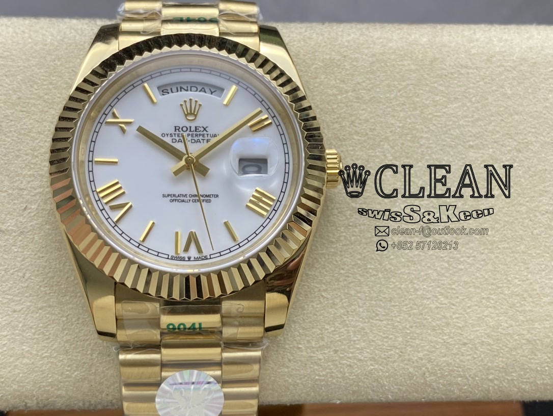 1c5c272c9eab47e513c8e85938888fa6 ROLEX DAY-DATE WHITE DIAL 40MM - Image 1