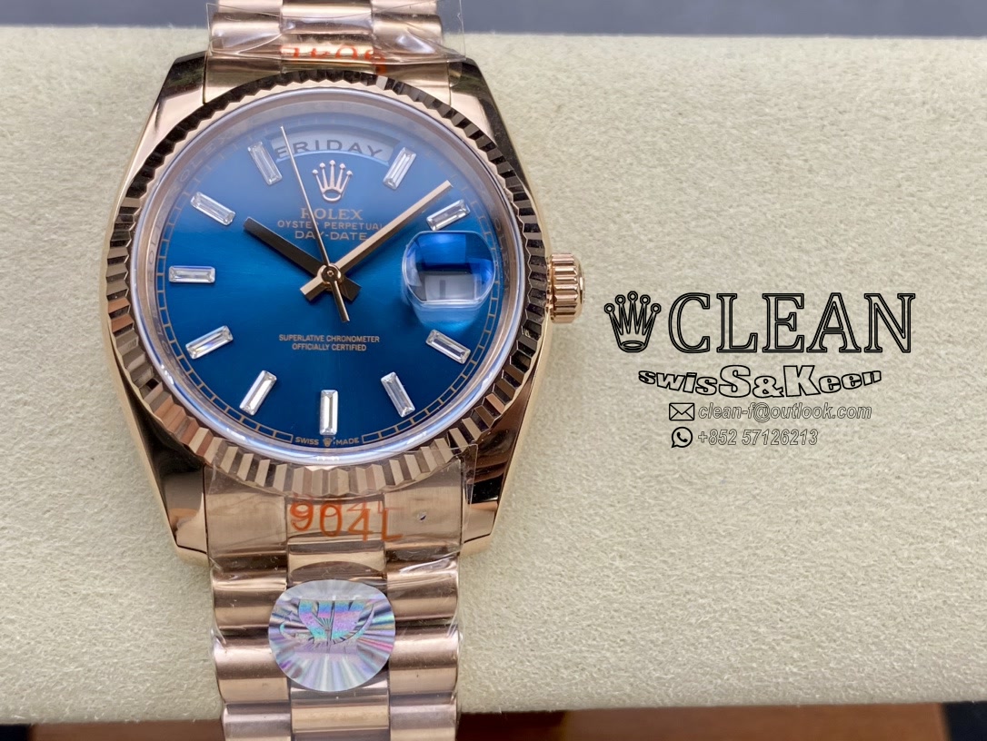 2735476f09107d1c71840828220b657b ROLEX DAY-DATE BLUE DIAL 36MM - Image 1