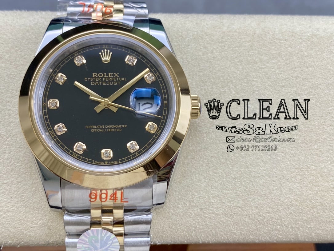 480cbb5ae78d7cca18f3b6f74cfa6048 ROLEX DATEJUST BLACK DIAL 41MM - Image 1