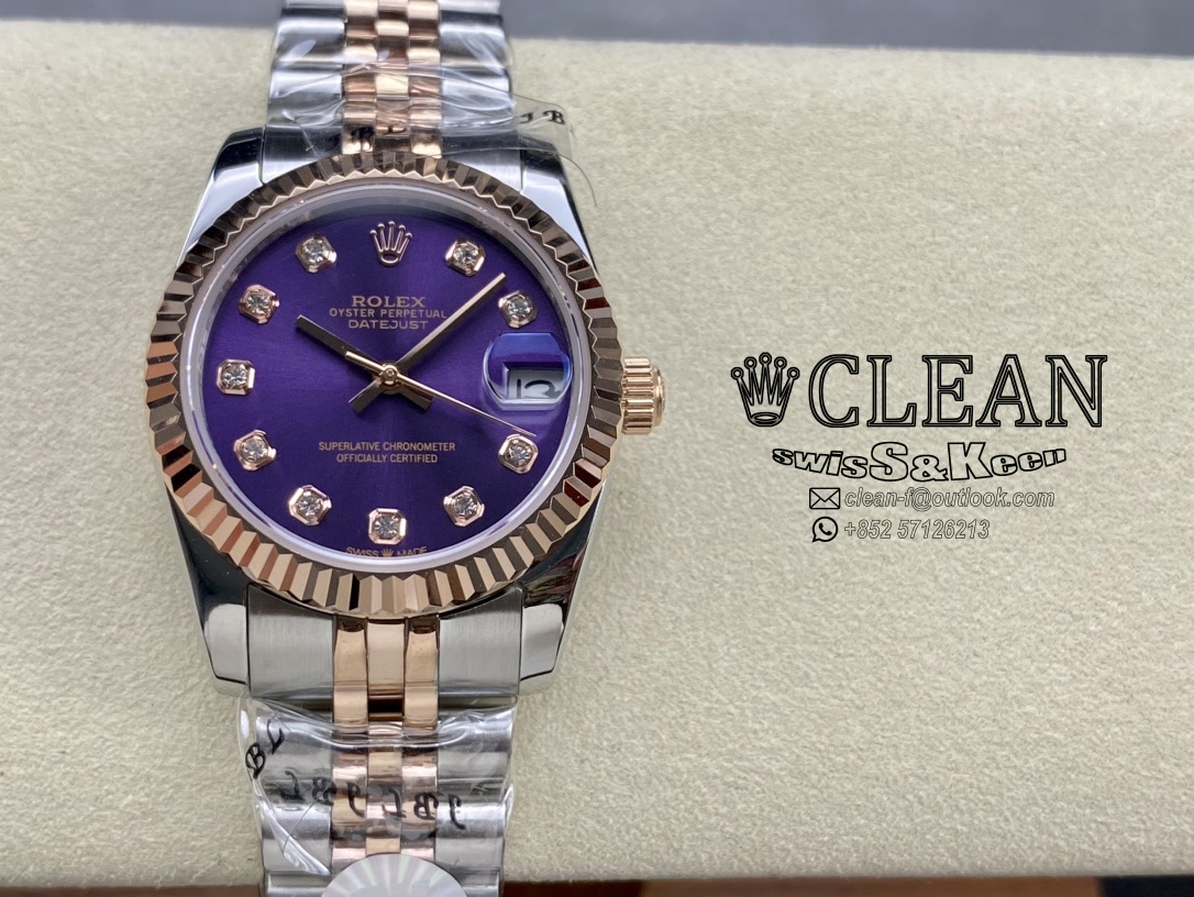 58245351e43e30d0be82ec0ad5229e9c ROLEX LADY-DATEJUST VIOLET DIAL 31MM - Image 1