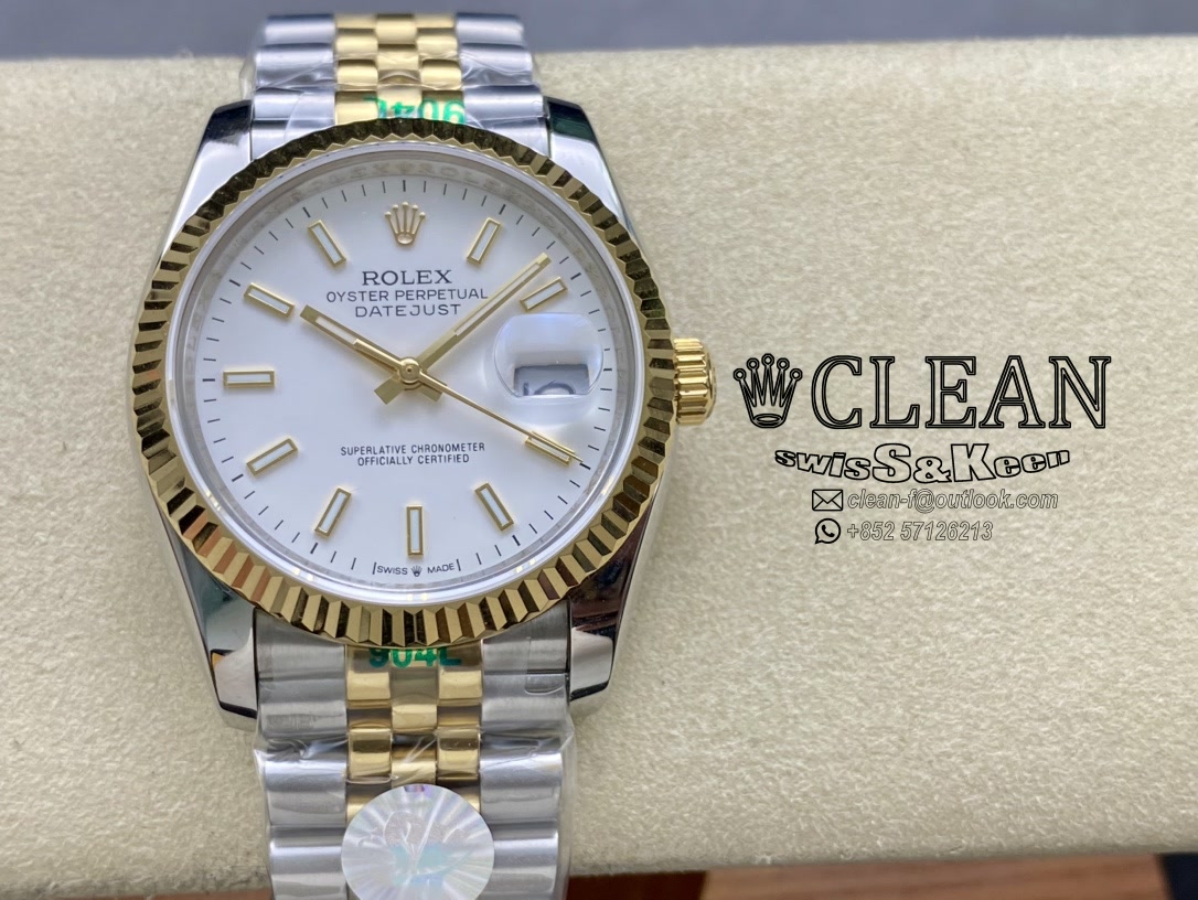 58702ebc43811c3d21d44bf971d4fc08 ROLEX DATEJUST WHITE DIAL 36MM - Image 1