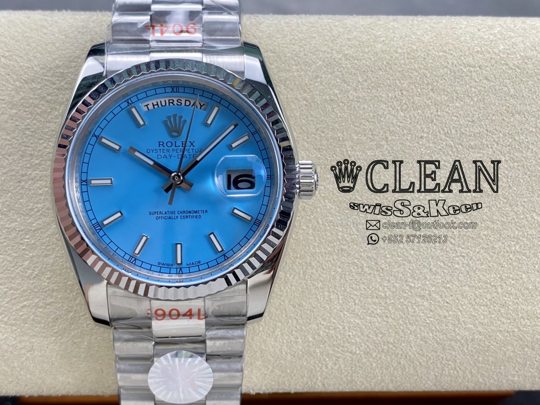 5c6a193a1628e92e3ce354a43a554aa1 ROLEX DAY-DATE BLUE DIAL 36MM - Image 1