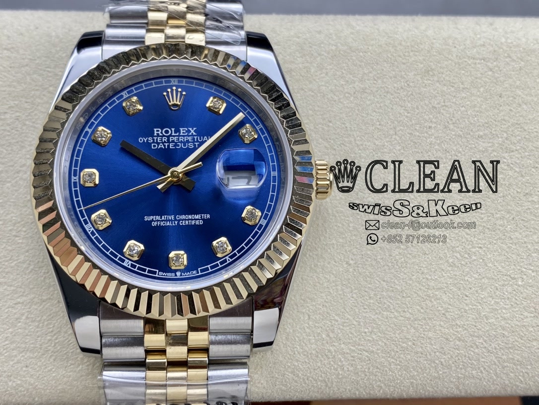 99f25fb774f6aa15a5cb062b3576a80c ROLEX DATEJUST BLUE DIAL 41MM - Image 1