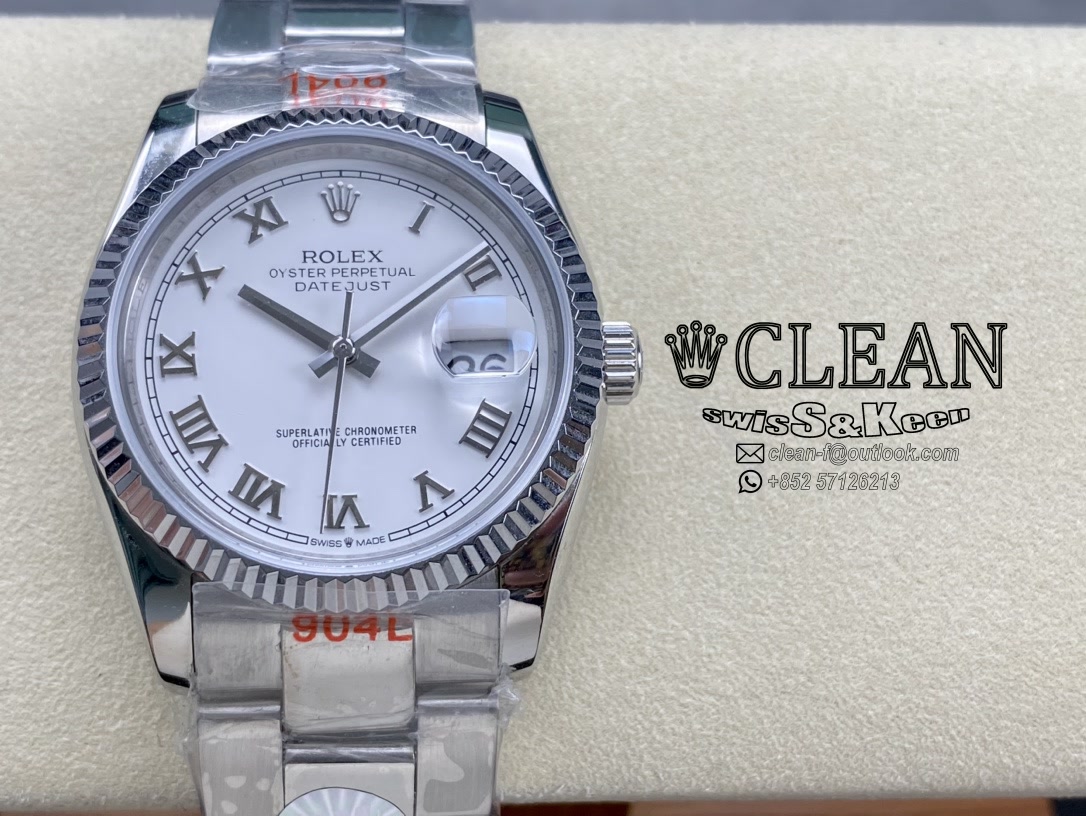9fdbad465c7bffbf63263b545ea69f5f ROLEX DATEJUST WHITE DIAL 36MM - Image 1