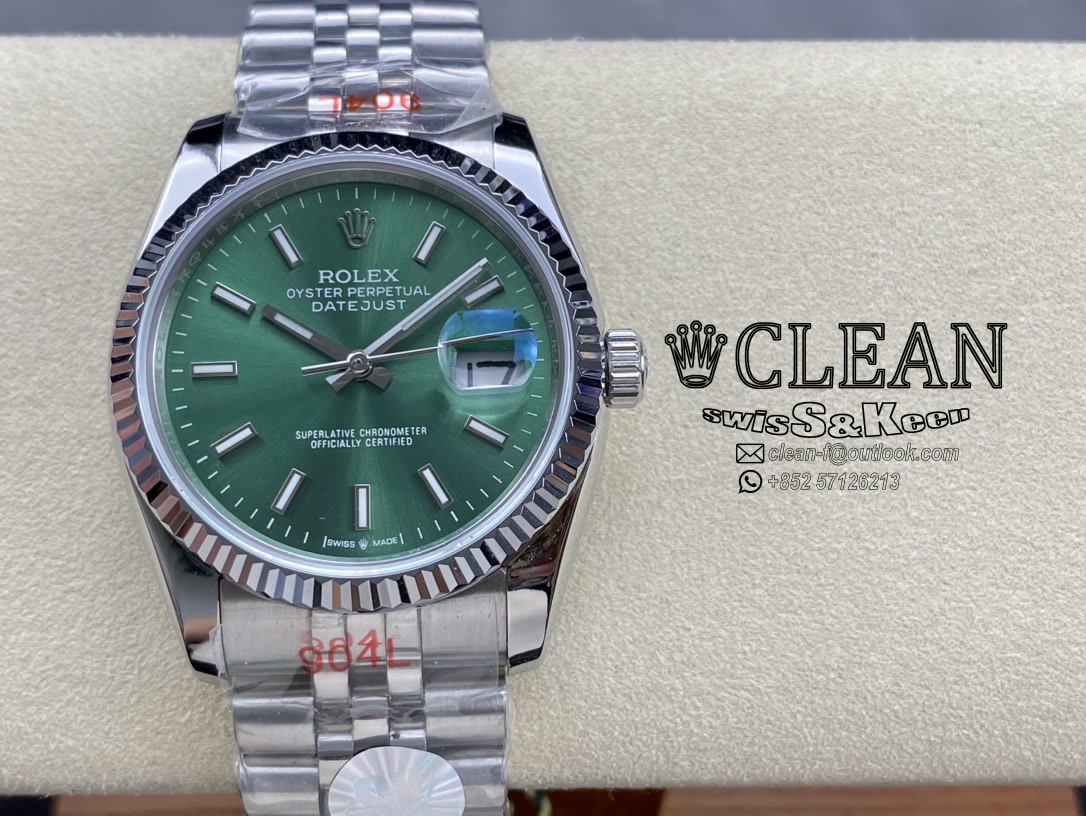 a2505fc913c013ce9142d26c068d6d2a ROLEX DATEJUST GREEN DIAL 36MM - Image 1