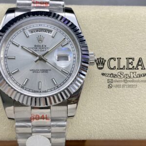 ROLEX DAY-DATE SILVER DIAL 40MM