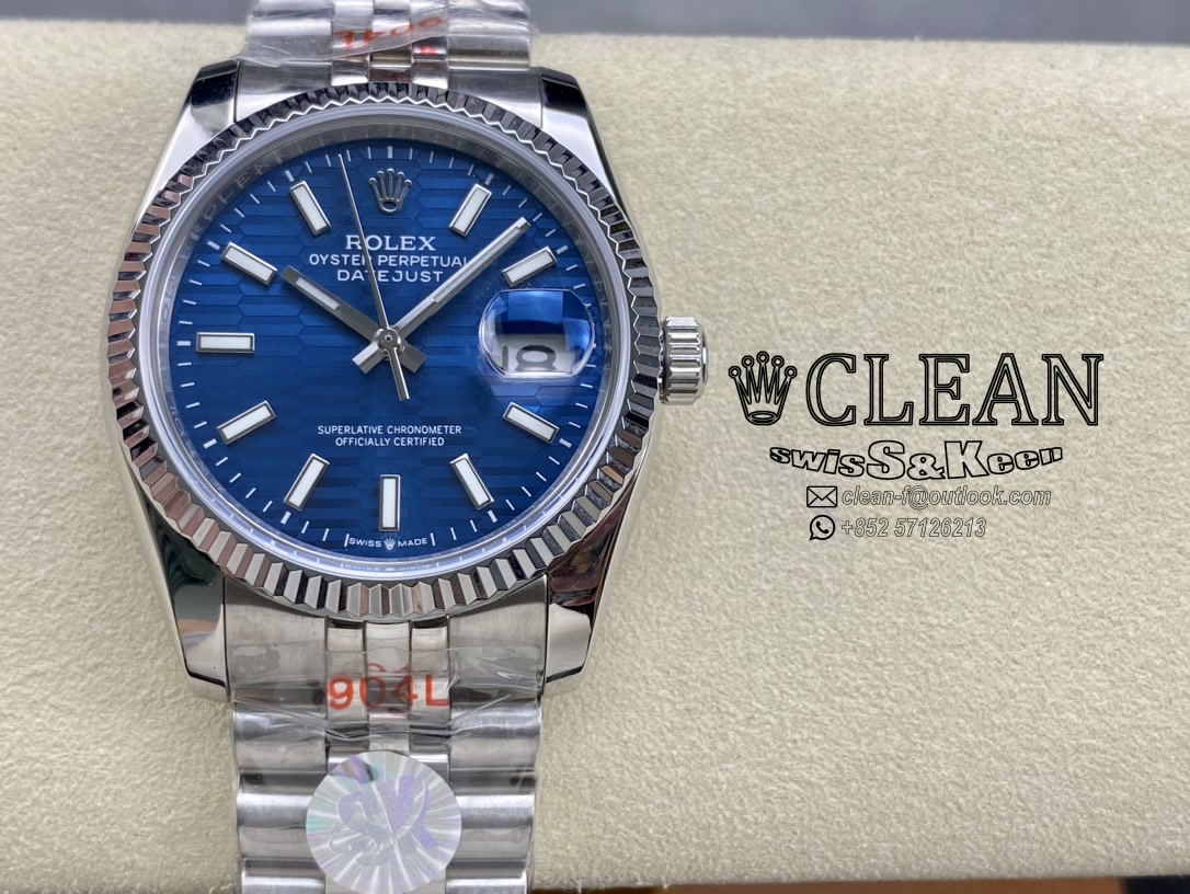 ac1c0b6857f6424cb5b7337a831ec62c ROLEX DATEJUST BLUE DIAL 36MM - Image 1