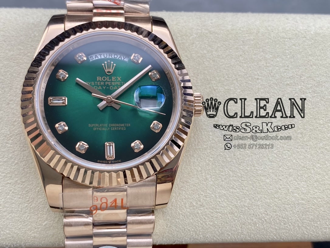 add1b29cdddc5e859d477f406e823dc6 ROLEX DAY-DATE GREEN DIAL 40MM - Image 1