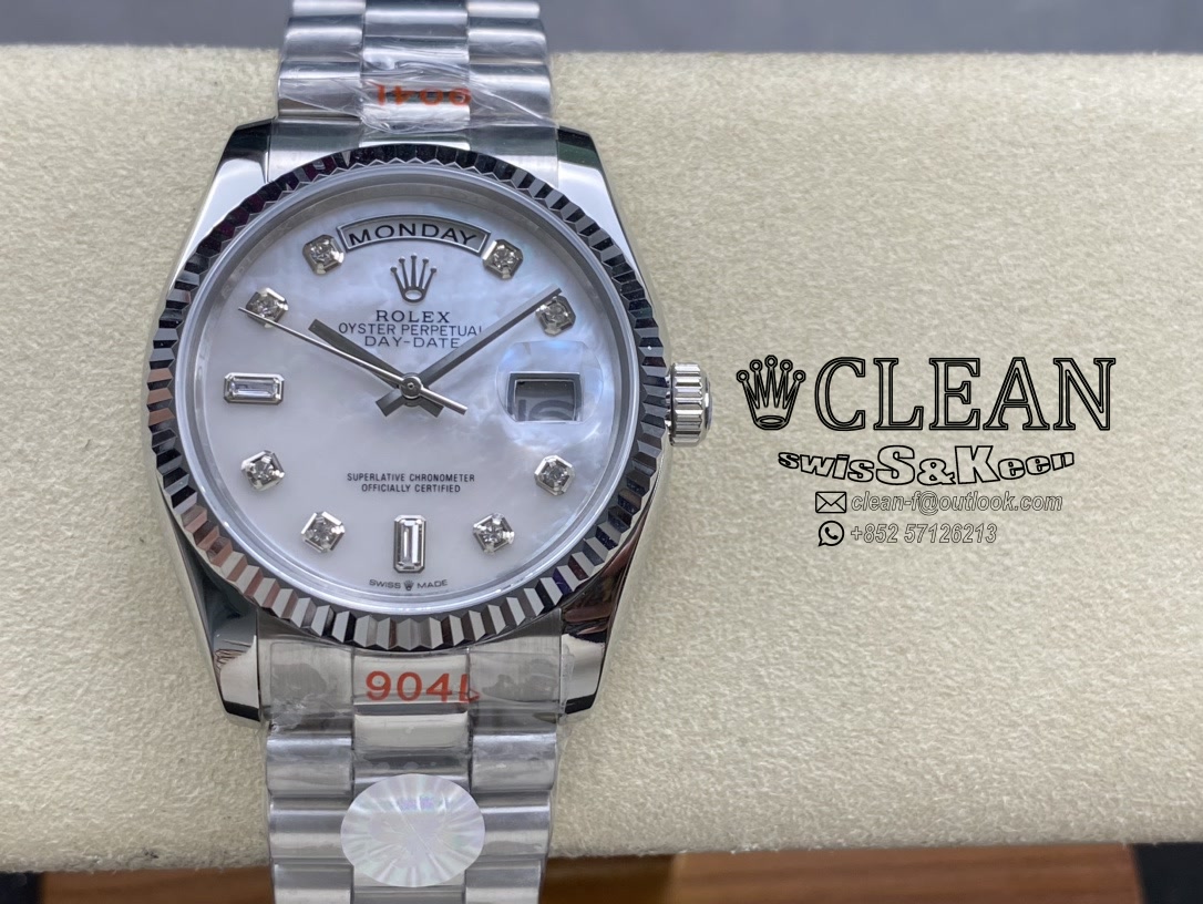 ae50da129842e51dd13b09b2ef481f2a ROLEX DAY-DATE WHITE DIAL 36MM - Image 1