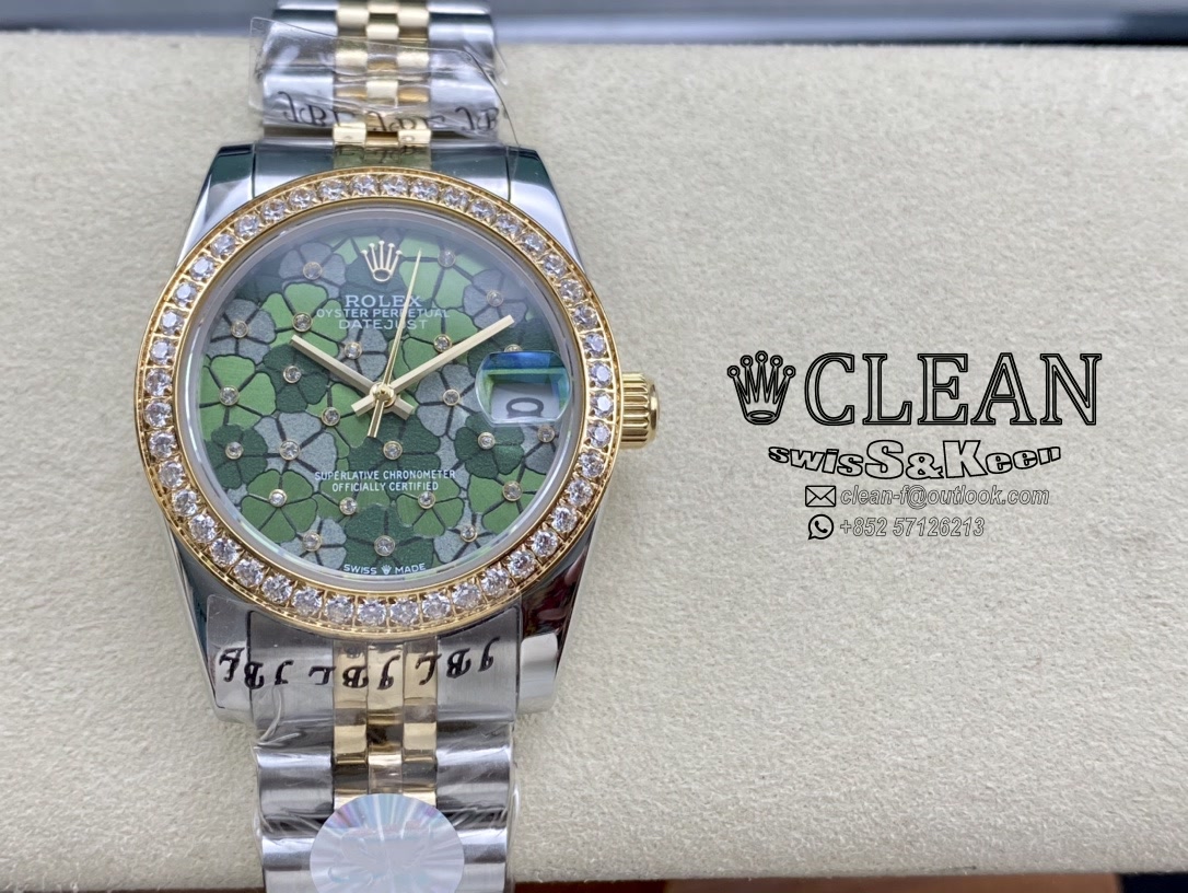 b75787e6b0239ee2f32503060fa76936 ROLEX LADY-DATEJUST GREEN DIAL 31MM - Image 1