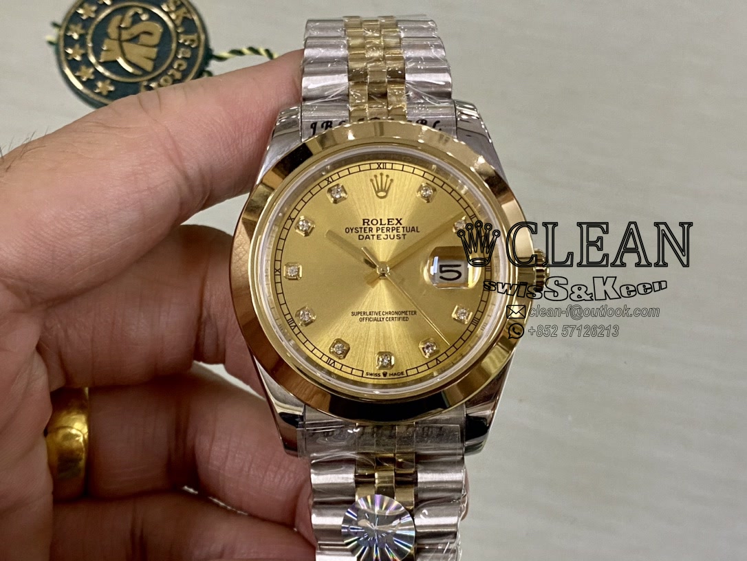 cb45f976973de6809b3f22ca310605bc ROLEX DATEJUST GOLD DIAL 41MM - Image 1