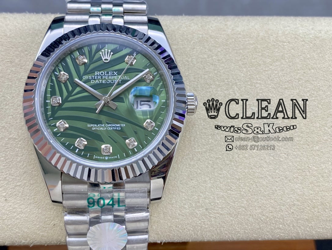 e5ef572e6d5104bffcda52c8beaa85d8 ROLEX DATEJUST GREEN DIAL 41MM - Image 1