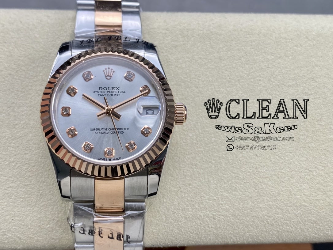 e78eec67bd1817042c04ebd87bf3fc5d ROLEX LADY-DATEJUST SILVER DIAL 31MM - Image 1