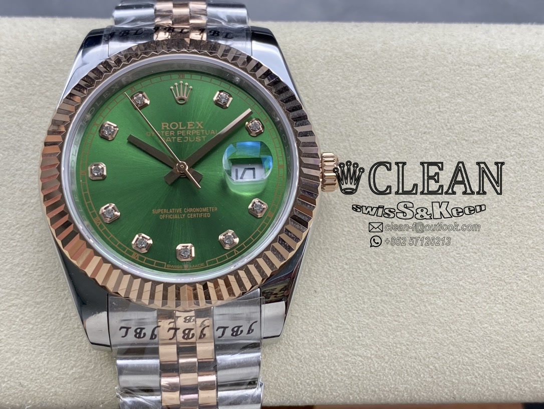 ee34230c28ad020930b0bc574e388cfb ROLEX DATEJUST GREEN DIAL 41MM - Image 1