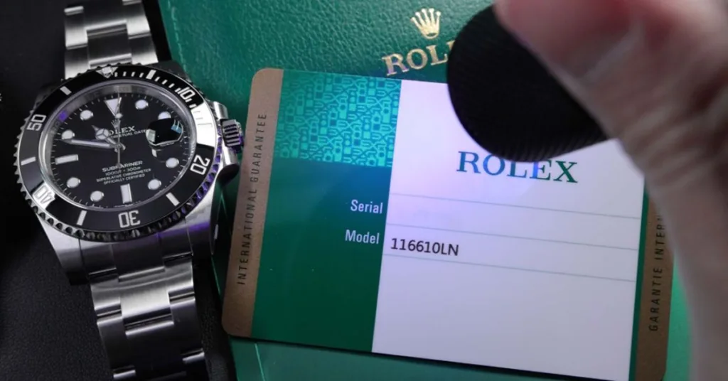 如何分辨Rolex真假-紫外光燈照射錶卡-1024x536